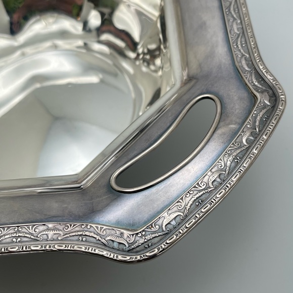 1920s KROME KRAFT FARBER BROS NYC Octagon Serving Por Dish with Lid SILVERCRAFT - Picture 6 of 14